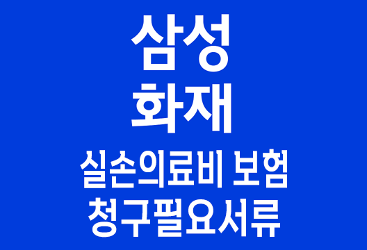 삼성화재 실손의료비 실비 실손 보험금 청구 필요서류 안내